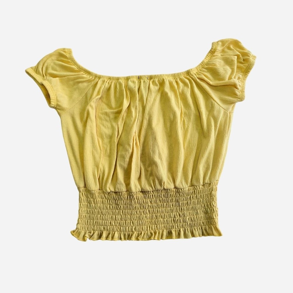 Butter yellow smocked crop top - Picture 6 of 6